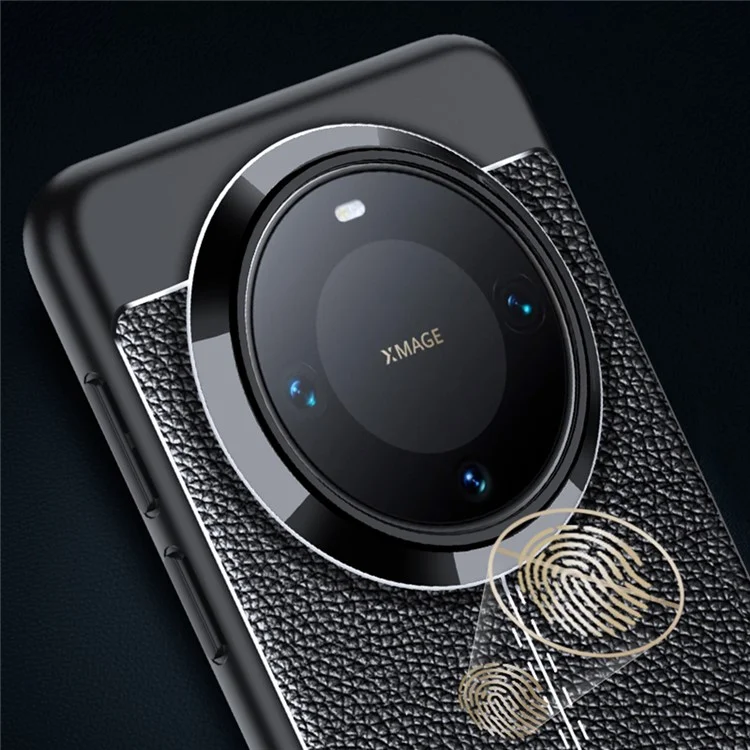 Coque pour Huawei Mate 70 Pro, texture de litchi en TPU souple, noire