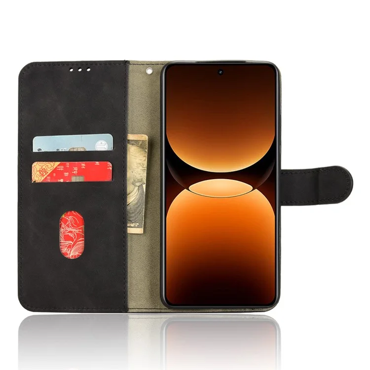 Для Realme GT 7 Pro 5G кожаный чехол с кожаным покрытием, противоударный, с бумажником и откидной крышкой - черный