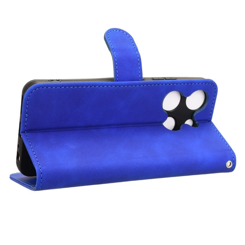For TCL 503 Leather Case Skin-Feel Anti-Drop Wallet Flip Phone Cover - Blue
