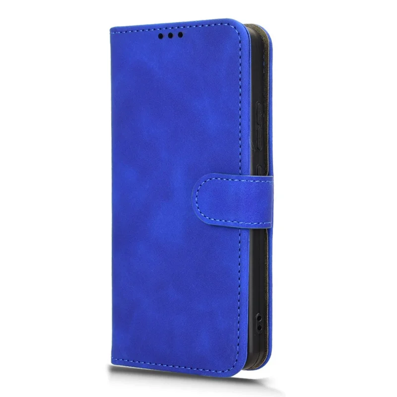 For TCL 503 Leather Case Skin-Feel Anti-Drop Wallet Flip Phone Cover - Blue