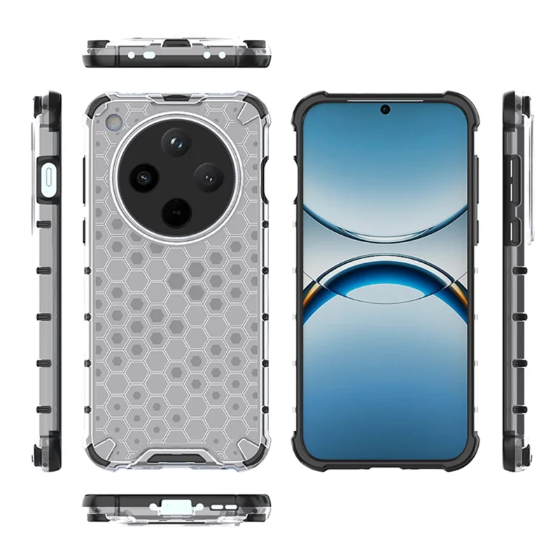 Capa para Oppo Find X8 5G compatível com MagSafe, design em favo de mel de TPU+PC - Cinza