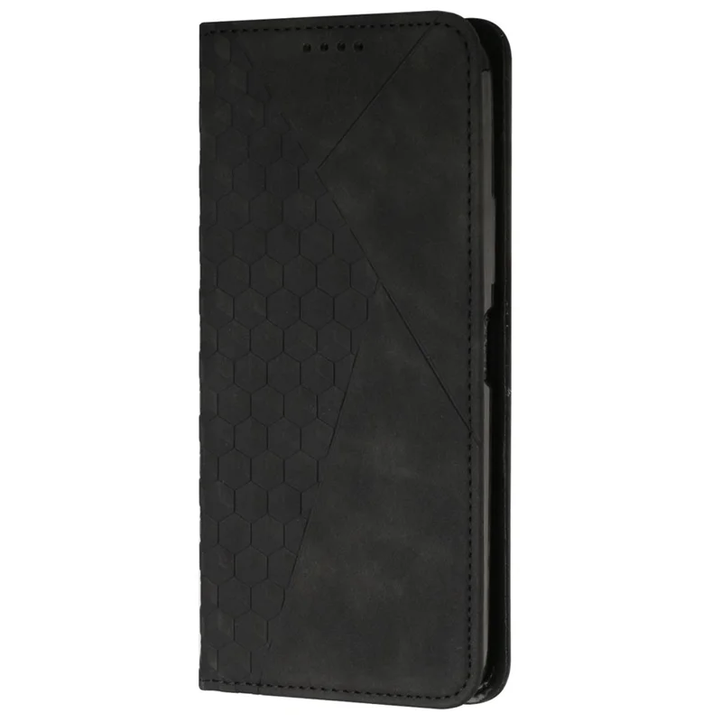For Samsung Galaxy A56 5G Phone Cover Imprinted PU Leather Wallet Stand Case - Black