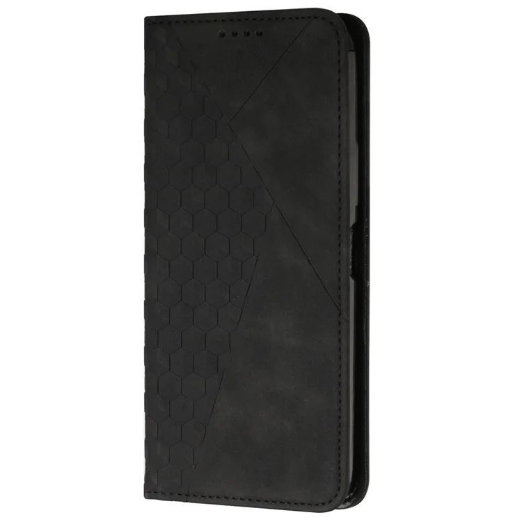 Für Samsung Galaxy A56 Handyhülle geprägte PU-Leder-Brieftasche Standhülle - Schwarz