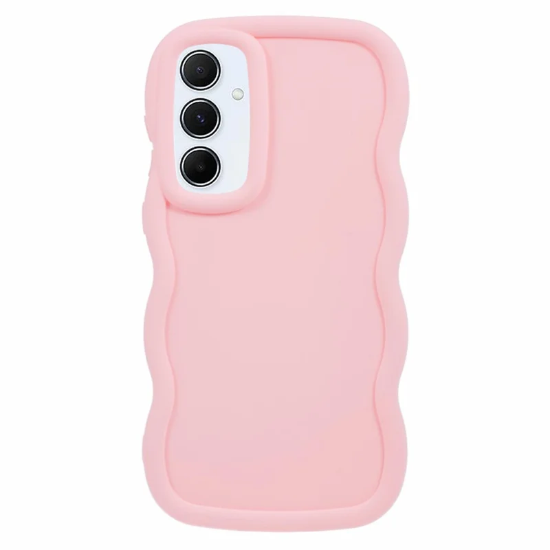 For Samsung Galaxy S24 FE Case TPU Protective Phone Cover Unique Curly Wave Frame - Pink