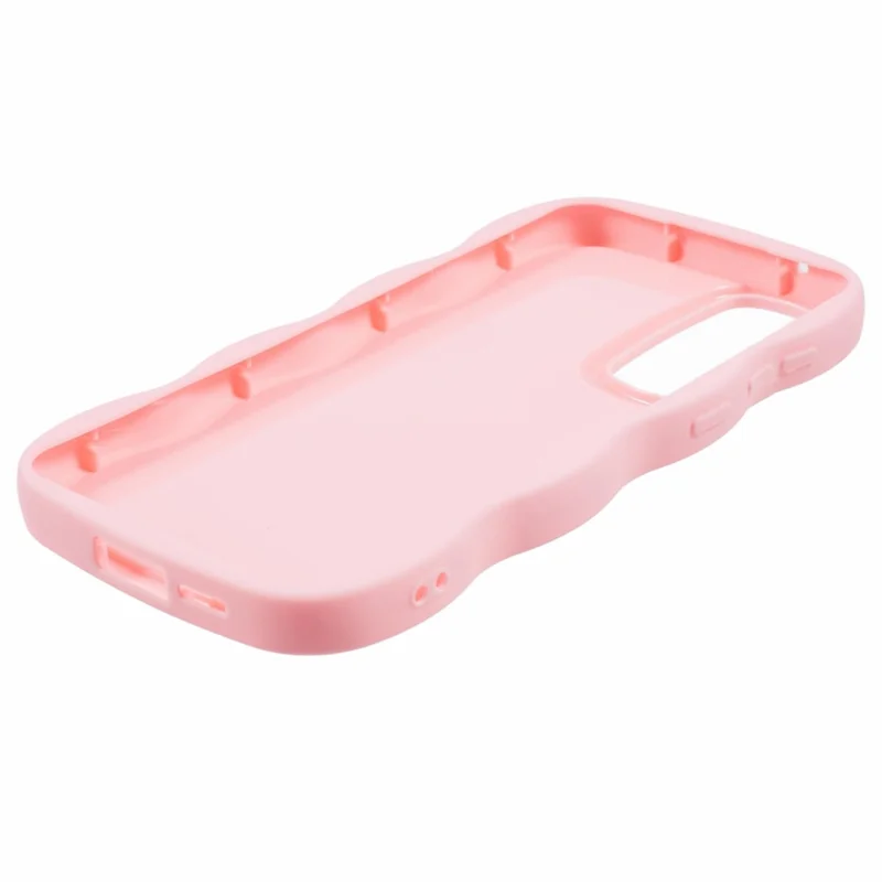 For Samsung Galaxy S24 FE Case TPU Protective Phone Cover Unique Curly Wave Frame - Pink