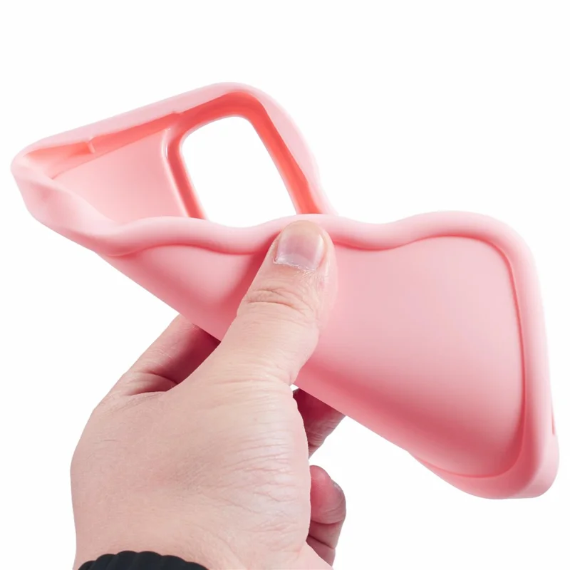 For Samsung Galaxy S24 FE Case TPU Protective Phone Cover Unique Curly Wave Frame - Pink