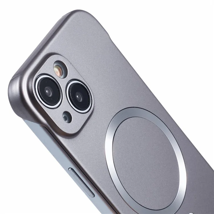 Capa para iPhone 13 compatível com MagSafe, capa de telefone rígida de PC sem moldura - Cinza