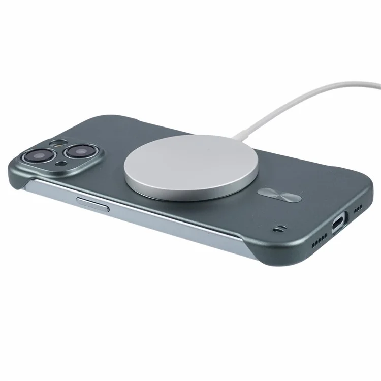Custodia per iPhone 13 compatibile con MagSafe, cover per telefono in PC rigido senza cornice - Verde