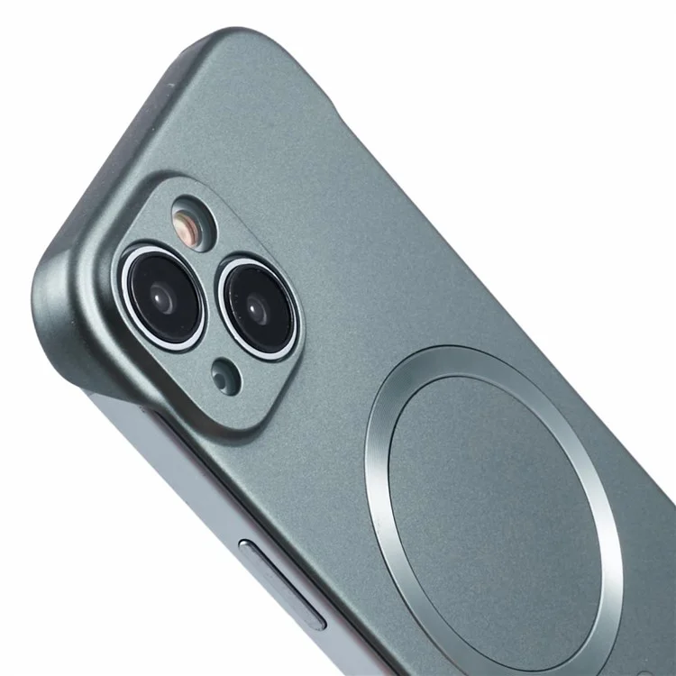 Custodia per iPhone 13 compatibile con MagSafe, cover per telefono in PC rigido senza cornice - Verde