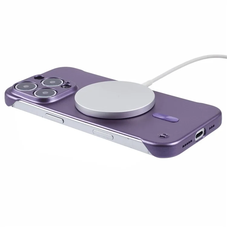 Coque pour iPhone 14 Pro Max compatible avec MagSafe, boîtier de téléphone en PC dur sans cadre - Violet