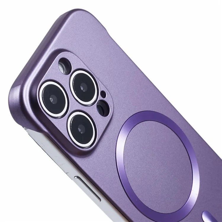 Coque pour iPhone 14 Pro Max compatible avec MagSafe, boîtier de téléphone en PC dur sans cadre - Violet