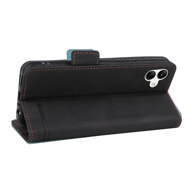 Hardware -dekor -telefonhülle Für Samsung Galaxy A04 4G (164,4 x 76,3 x 9,1 Mm), Dual Magnetic Clasp PU Leder Brieftasche Einstellbarer Ständer Telefonabdeckung - Schwarz
