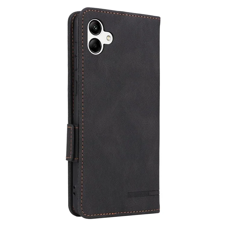 Hardware -dekor -telefonhülle Für Samsung Galaxy A04 4G (164,4 x 76,3 x 9,1 Mm), Dual Magnetic Clasp PU Leder Brieftasche Einstellbarer Ständer Telefonabdeckung - Schwarz