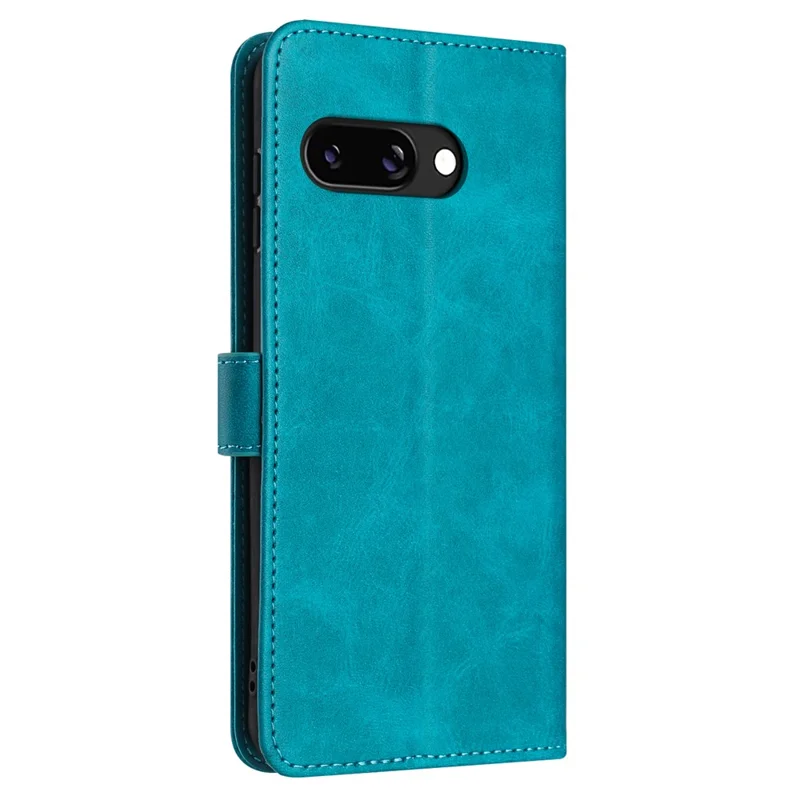 For Google Pixel 9a Hülle Flip Stand PU Leder Wallet Handyhülle Kalbleder Textur - Grün