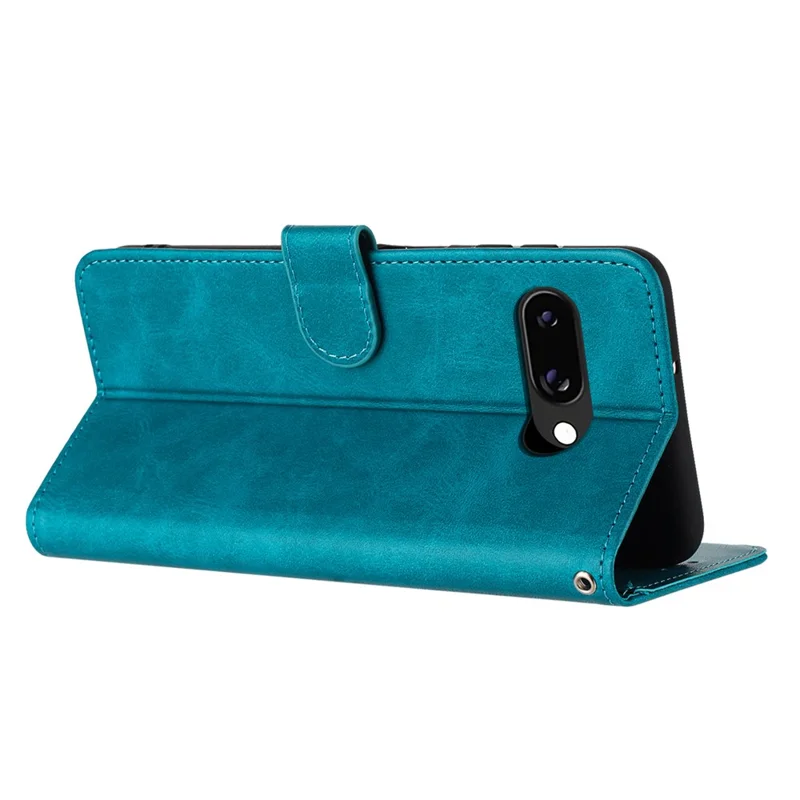 For Google Pixel 9a Hülle Flip Stand PU Leder Wallet Handyhülle Kalbleder Textur - Grün