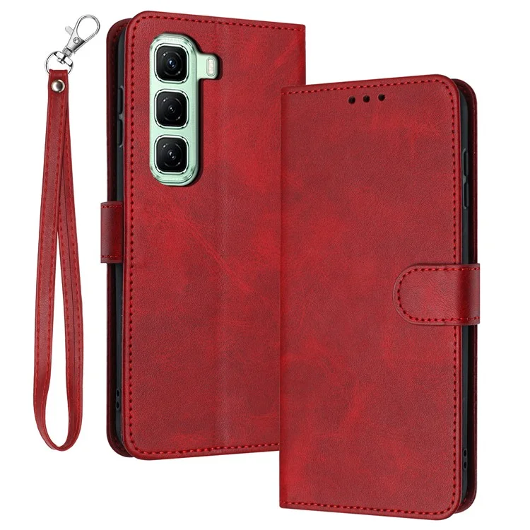 Funda Flip Stand de piel sintética y billetera para Infinix Hot 50 Pro+ 4G - Rojo