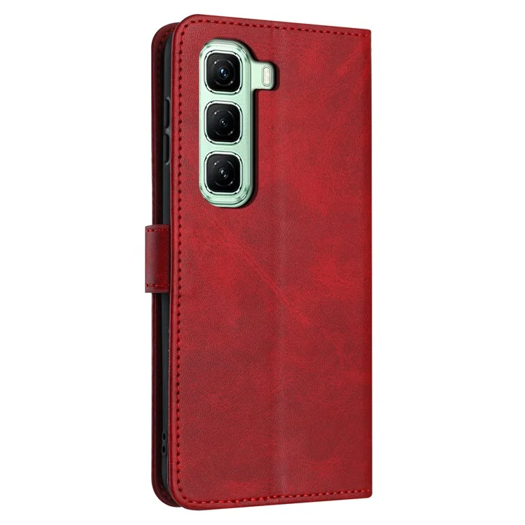 Funda Flip Stand de piel sintética y billetera para Infinix Hot 50 Pro+ 4G - Rojo