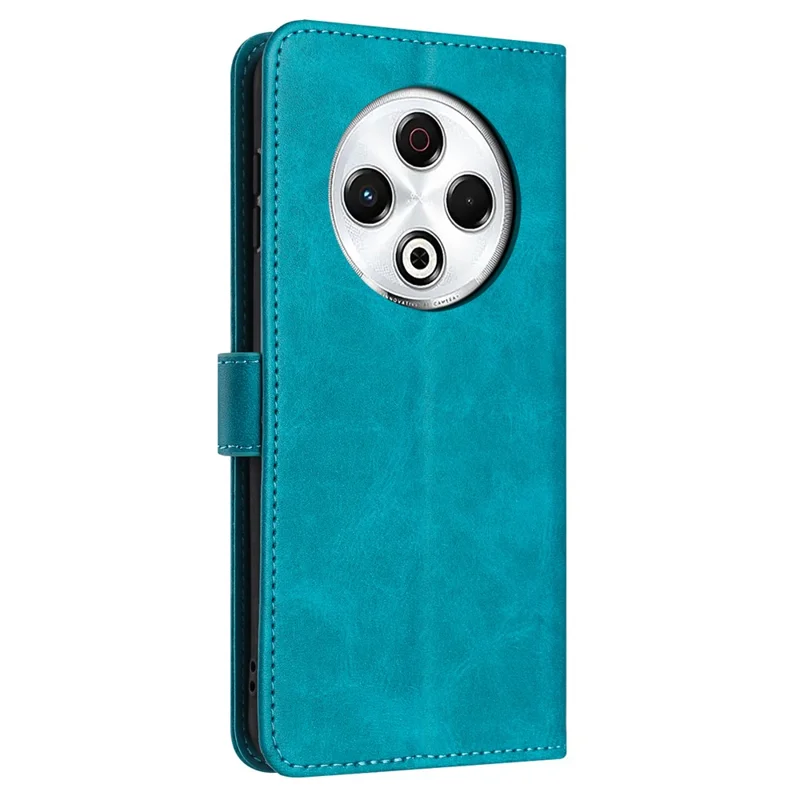 غطاء لهاتف TECNO Spark 30 4G بتصميم قلاب مع حامل ومحفظة من جلد PU بنسيج عجل - أخضر