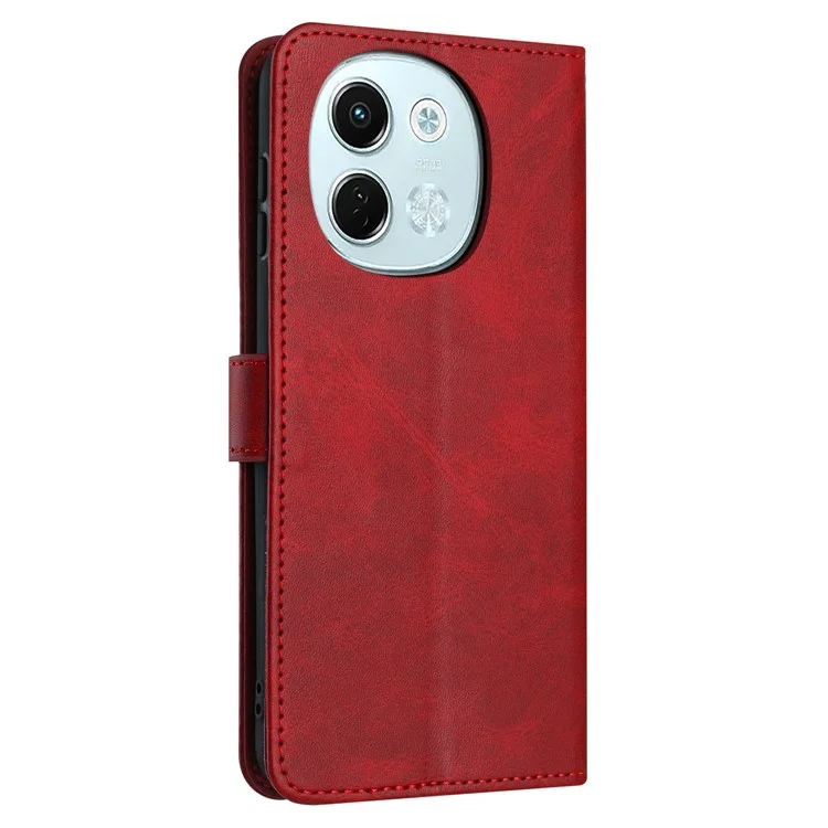 Para o TECNO Pova 6 Neo 5G / Spark 30 5G, capa flip de couro sintético com suporte e carteira - Vermelho