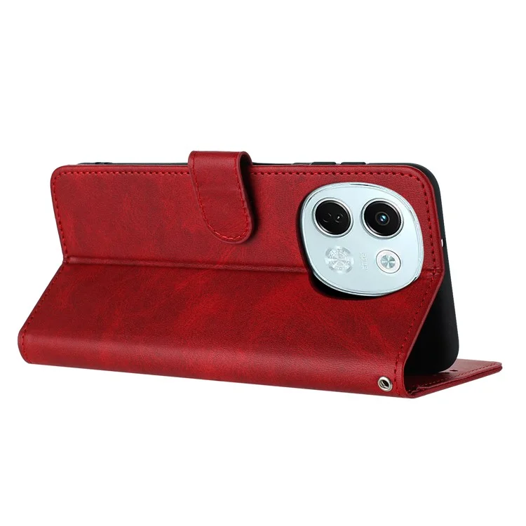Para o TECNO Pova 6 Neo 5G / Spark 30 5G, capa flip de couro sintético com suporte e carteira - Vermelho