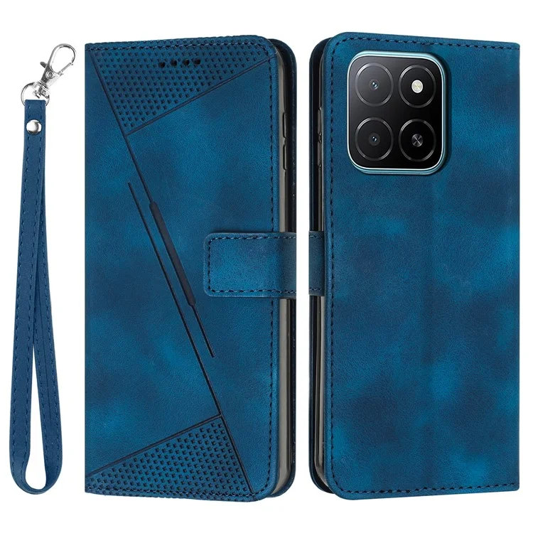 Für Honor X5b / X5b Plus Hülle Handtasche mit geprägtem Dreieck-Leder-Telefonhülle - Saphir