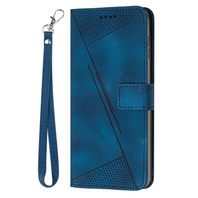 Funda de teléfono de cuero con estampado de triángulo para For Honor X7c 4G / 200 Smart 5G / Play 60 Plus 5G / Play 9T - Zafiro