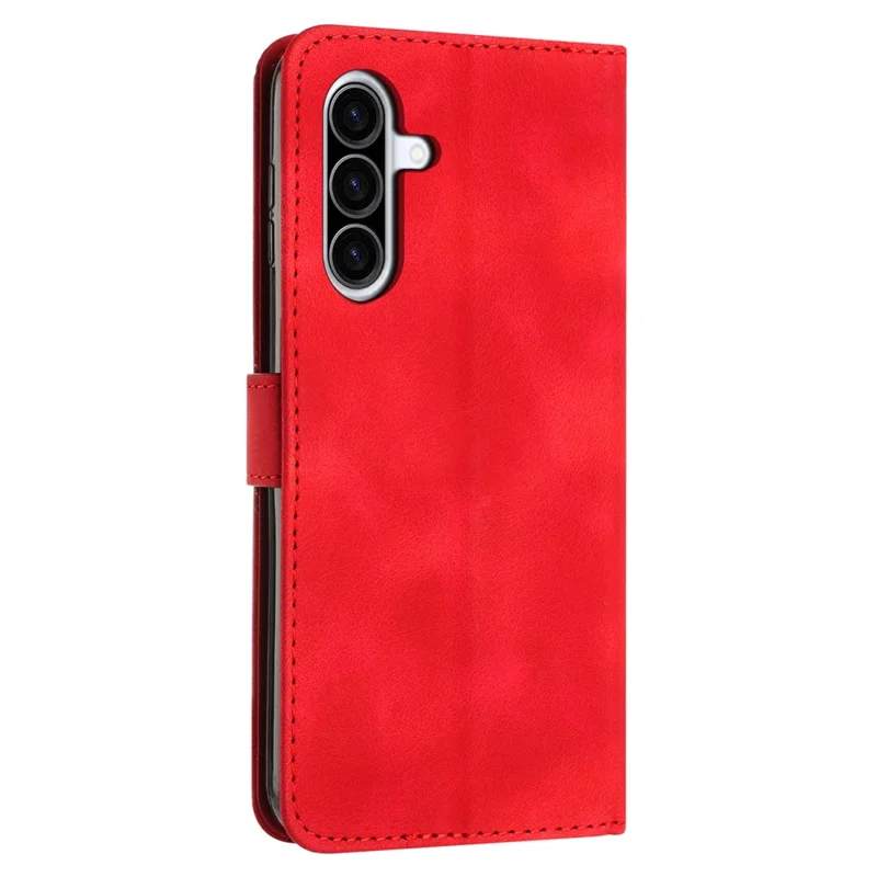 For Samsung Galaxy A56 5G Case Handbag Imprinted Triangle Leather Phone Cover - Red