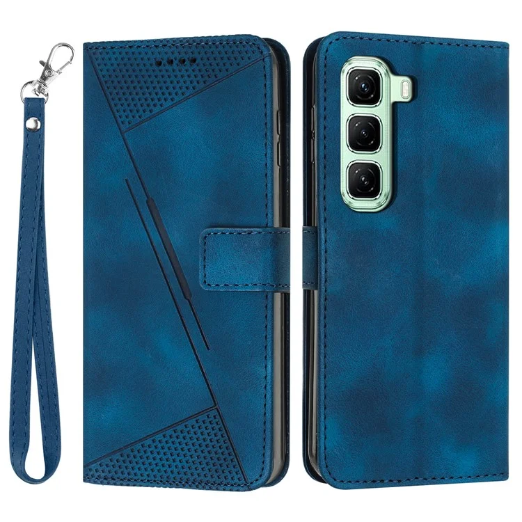 Für Infinix Hot 50 Pro+ 4G Hülle Handtasche Bedruckter Dreieck Leder Telefonhülle - Saphir