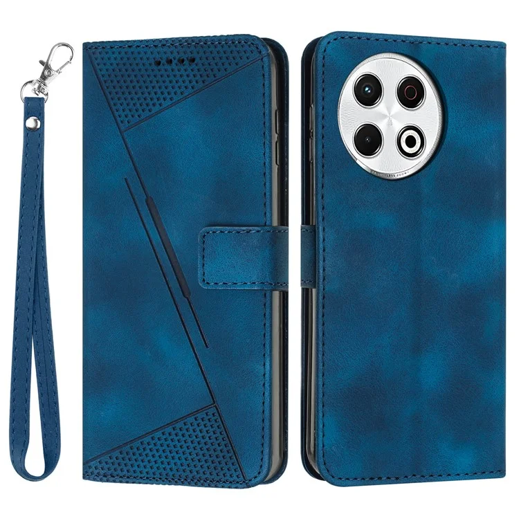 Per TECNO Spark 30 Pro 4G Custodia Borsa Stampa a triangolo in pelle Custodia per telefono - Zaffiro