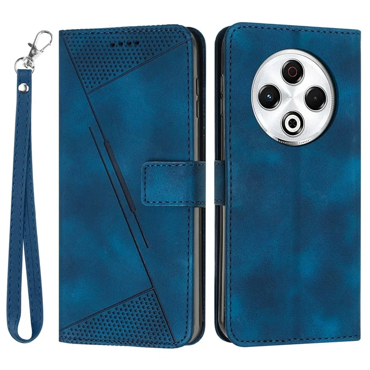 Funda de teléfono de piel con estampado triangular para TECNO Spark 30 4G - Zafiro