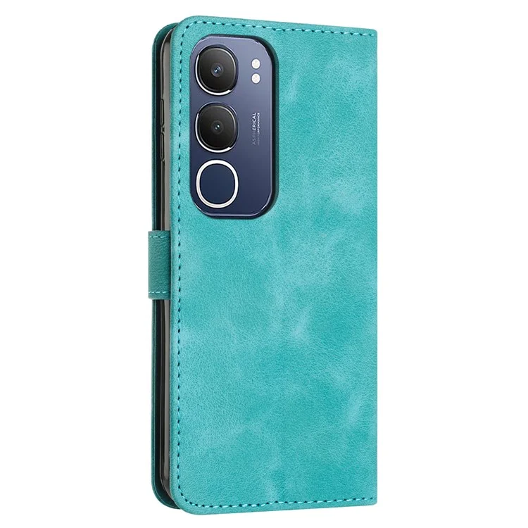 For vivo Y19s 4G Case Handbag Imprinted Triangle Leather Phone Cover - Green