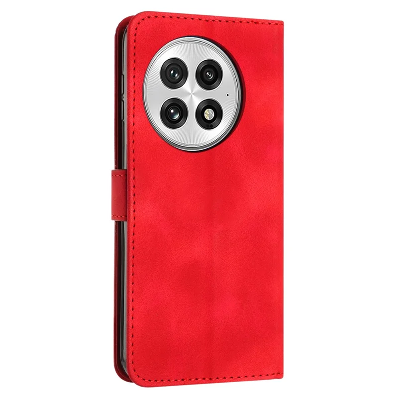 For OnePlus 13 Case Handbag Imprinted Triangle Leather Phone Cover - Red