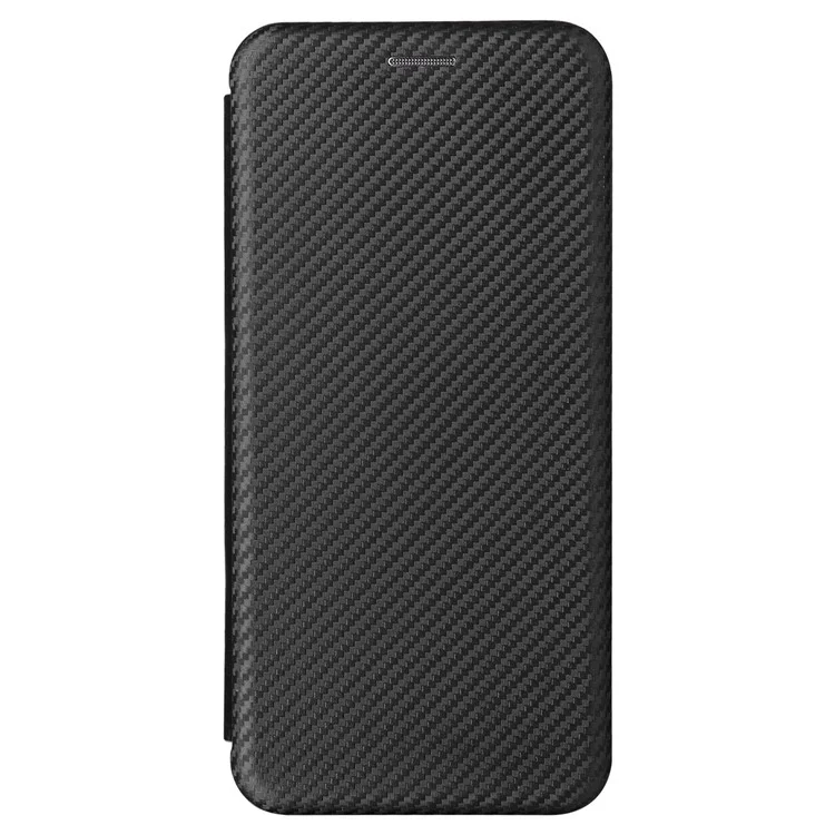 Para Motorola Moto S30 Pro 5G / Edge 30 Fusion 5G Textura de Fibra de Carbono Funda Protectora de Piel de PU Tipo Folio Soporte Soporte Ranuras para Tarjetas Absorción Magnética Protectora Funda - Negro