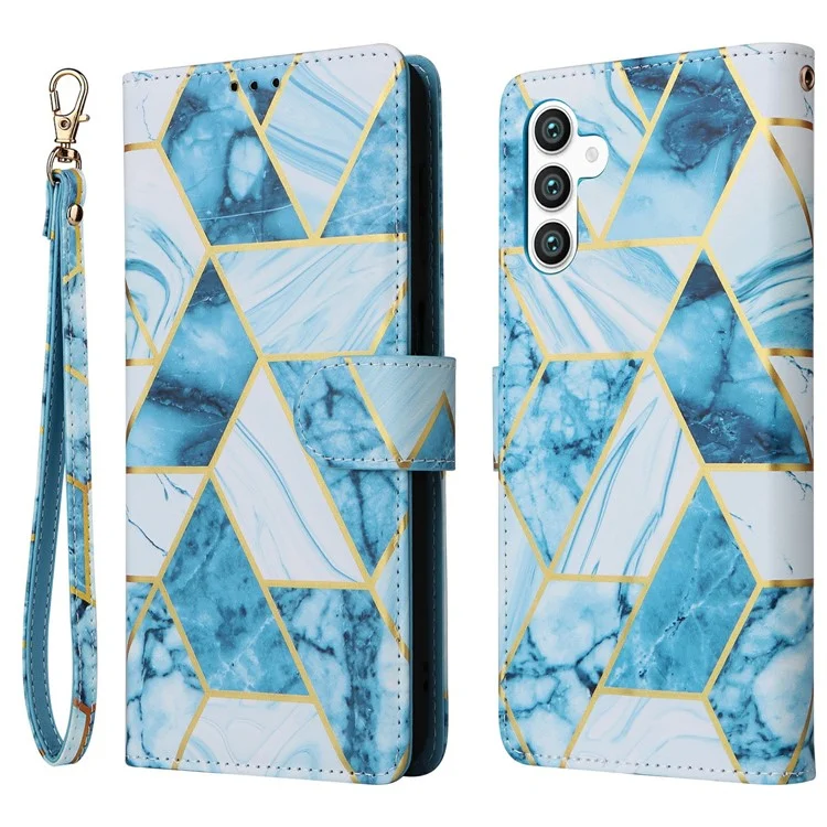 Funda para Samsung Galaxy S25+ / S24+ con patrón de mármol lacado - Azul