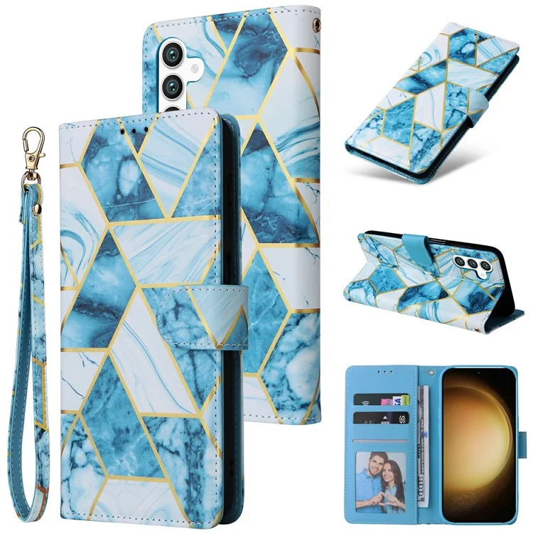 Funda para Samsung Galaxy S25+ / S24+ con patrón de mármol lacado - Azul