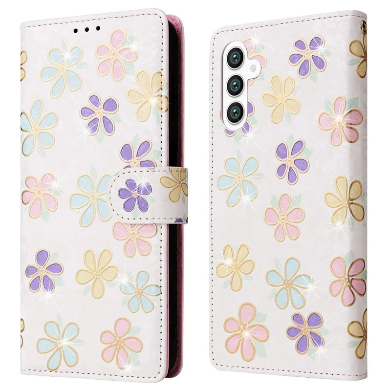 Capa de couro com bloqueio RFID para Samsung Galaxy S25+ / S24+ - Flor Colorida