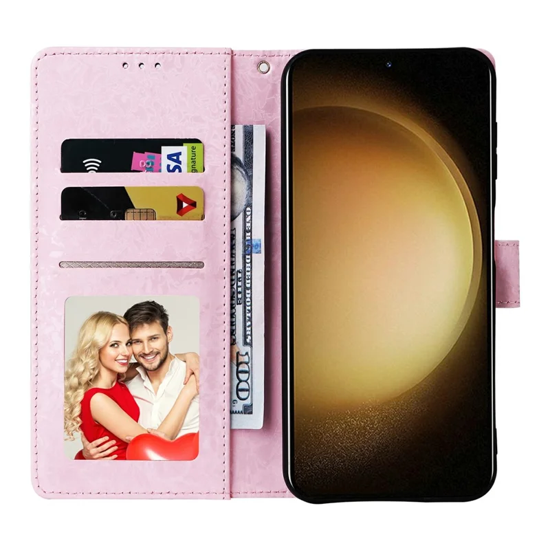 Capa de couro com bloqueio RFID para Samsung Galaxy S25+ / S24+ - Flor Colorida