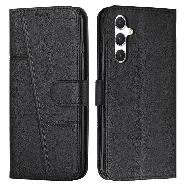 Custodia per Samsung Galaxy A56 con supporto, flip, protettiva in pelle - Nero