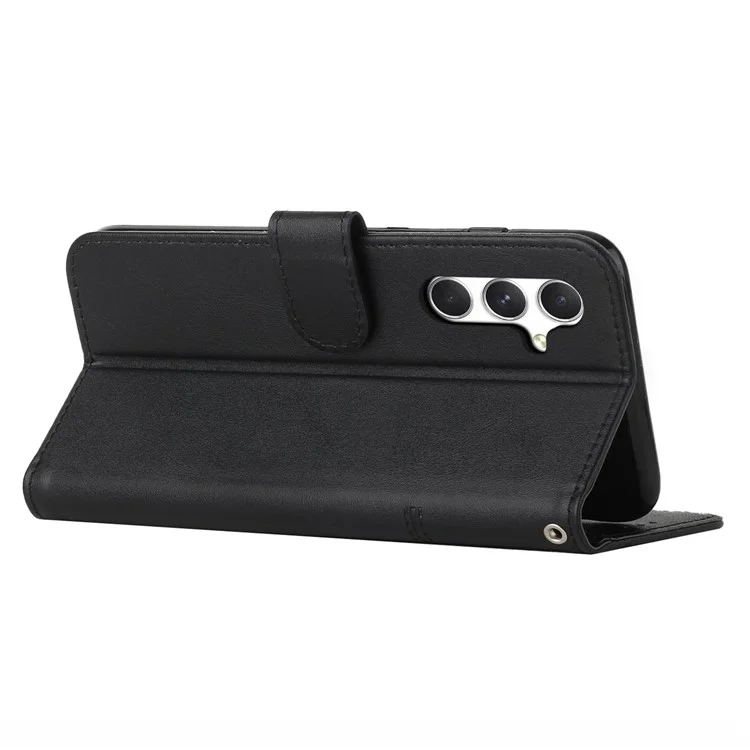 Custodia per Samsung Galaxy A56 con supporto, flip, protettiva in pelle - Nero