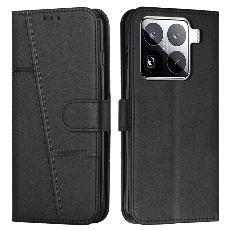 For Xiaomi 15 Pro Case Stand Flip Protective Leather Phone Cover - Black