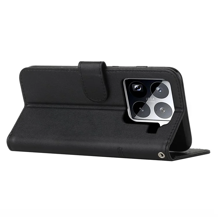For Xiaomi 15 Pro Case Stand Flip Protective Leather Phone Cover - Black