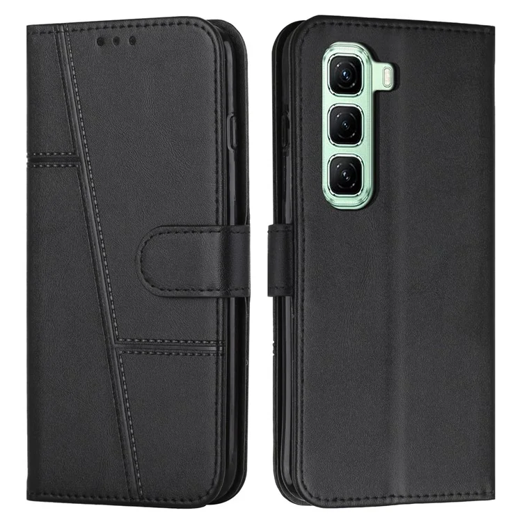 Étui de protection en cuir à rabat et support pour Infinix Hot 50 Pro+ 4G - Noir