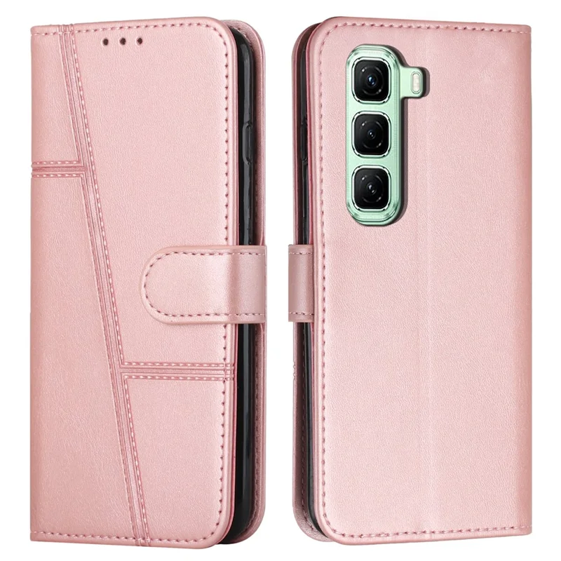 For Infinix Hot 50 Pro+ 4G Case Stand Flip Protective Leather Phone Cover - Rose Gold