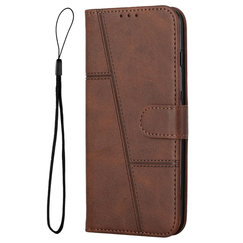 For Realme 13+ 5G / 13 Pro 5G (China) Case Stand Flip Protective Leather Phone Cover - Brown