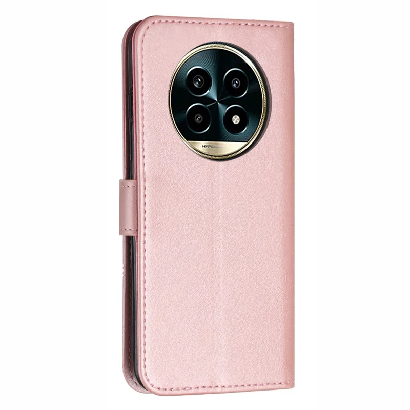 For Realme 13+ 5G / 13 Pro 5G (China) Case Stand Flip Protective Leather Phone Cover - Rose Gold