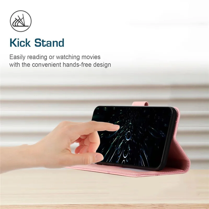 For Realme 13+ 5G / 13 Pro 5G (China) Case Stand Flip Protective Leather Phone Cover - Rose Gold