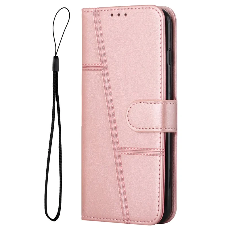 For Realme 13+ 5G / 13 Pro 5G (China) Case Stand Flip Protective Leather Phone Cover - Rose Gold