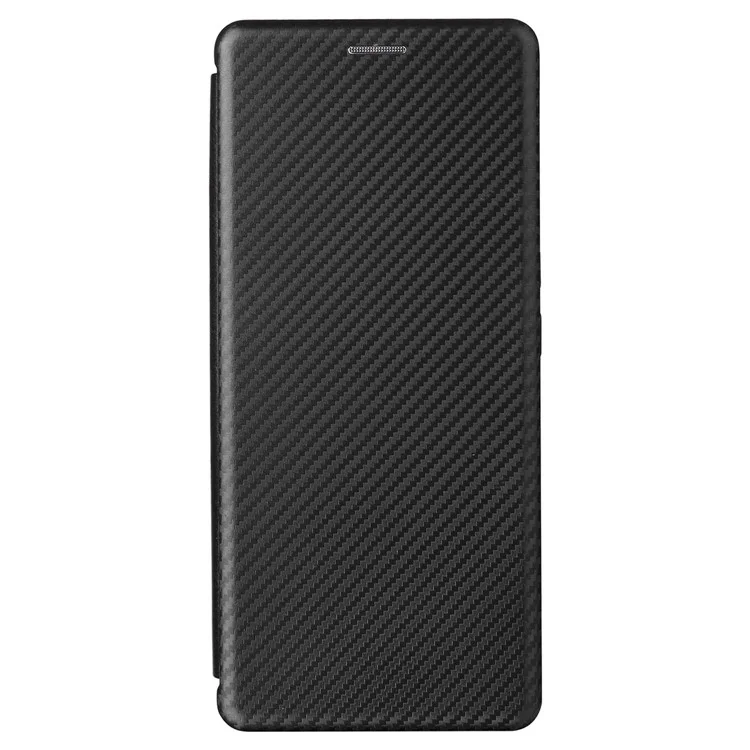 For ZTE Axon 40 Pro 5G Carbon Fiber Texture Smartphone Case PU Leather Magnetic Auto-absorbed Stand Card Holder Well-protected Phone Shell - Black