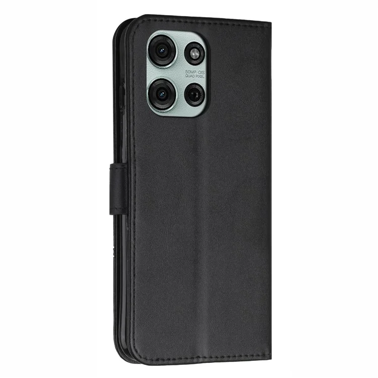 Custodia flip in pelle protettiva con supporto per Motorola Moto G75 5G - Nero