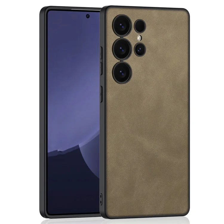 GKK For Samsung Galaxy S25 Ultra Case Skin-Touch Matte PU+TPU+PC Anti-Drop Phone Cover - Brown
